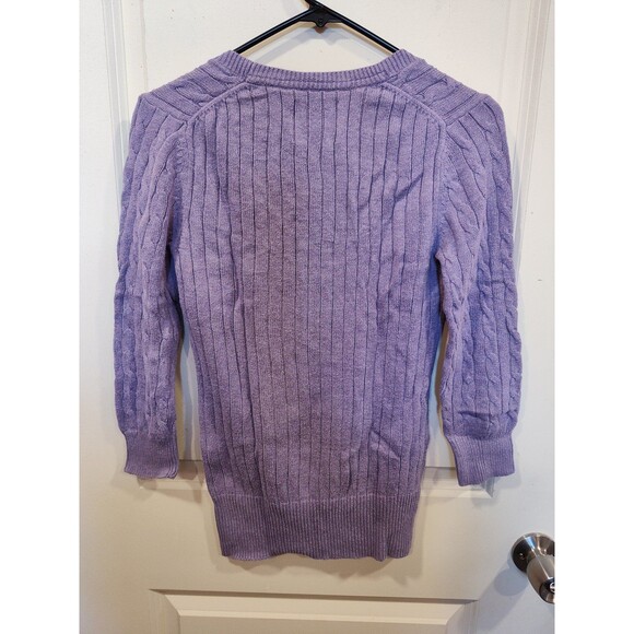 Women's American Eagle Cable Knit Sweater Medium Purple - Picture 2 of 5
